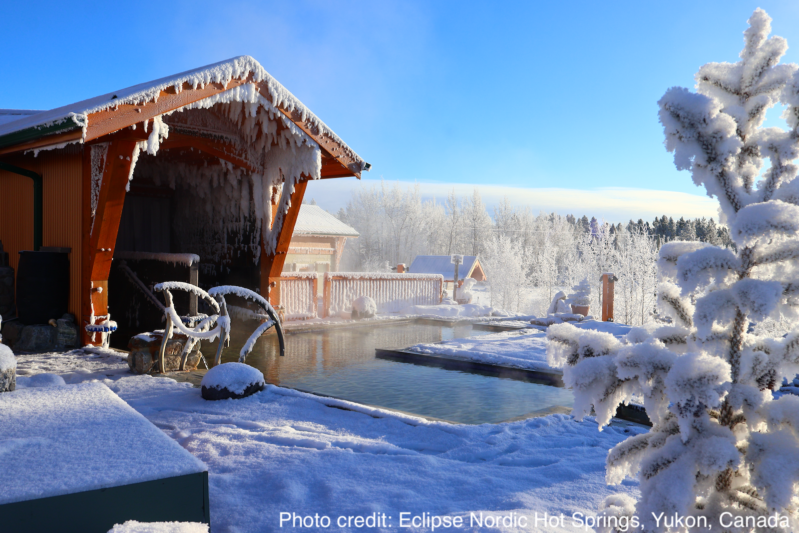 Photo of hot springs in winter